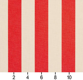 Essentials Outdoor Red Stripe Upholstery Fabric / Poppy