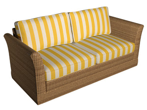 Essentials Outdoor Yellow Stripe Upholstery Fabric / Marigold