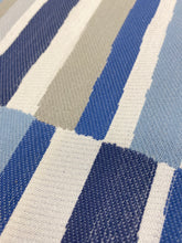 Load image into Gallery viewer, 2.5 Yard of Thibaut Carnivale InsideOut Navy Blue Taupe Grey White Abstract Geometric Upholstery Fabric WHS 3714
