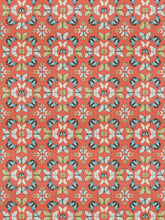 Load image into Gallery viewer, Coral Green Blue Cotton Butterfly Upholstery Drapery Fabric FB