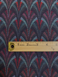 Cotton Purple Aqua Blue Red Art Deco Geometric Water & Stain Resistant Upholstery Fabric WHS 3975