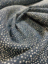 Load image into Gallery viewer, Designer Water &amp; Stain Resistant Navy Blue White Dot Animal Pattern Upholstery Fabric WHS 3214