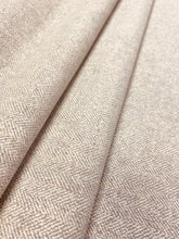 Load image into Gallery viewer, Designer Grey Cream Herringbone MCM Mid Century Modern Tweed Water &amp; Stain Resistant Upholstery Fabric WHS 3338