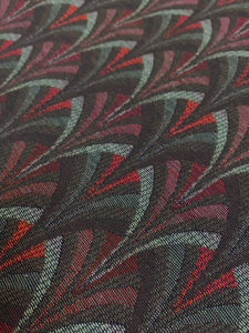 Cotton Purple Aqua Blue Red Art Deco Geometric Water & Stain Resistant Upholstery Fabric WHS 3975