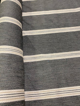Load image into Gallery viewer, Designer Grey Beige Woven Nautical Stripe Upholstery Fabric STA 3246