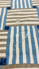 Load image into Gallery viewer, 1.25 Yard of Kravet Over Under Coast Geometric Embroidered Grey Blue Linen Blend Water &amp; Stain Resistant Upholstery Fabric WHS 3139