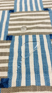 1.25 Yard of Kravet Over Under Coast Geometric Embroidered Grey Blue Linen Blend Water & Stain Resistant Upholstery Fabric WHS 3139