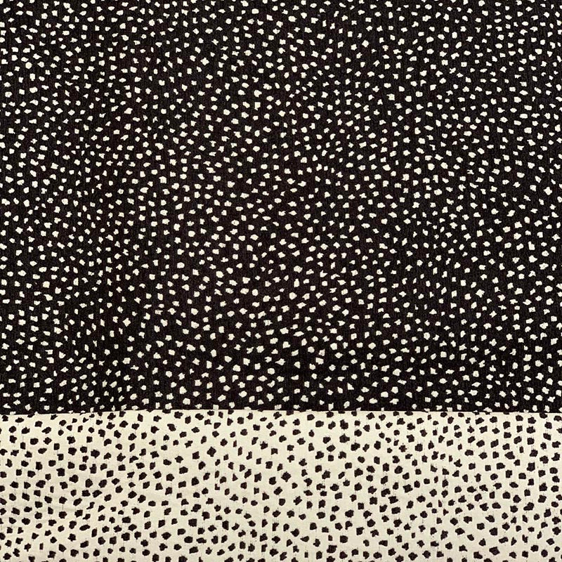 Reversible Animal Patter Black Cream Small Dot Upholstery Fabric MGF