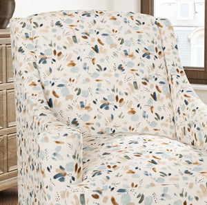 Stain Resistant Blue Green Beige Brown Floral Upholstery Drapery Fabric CF