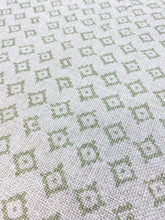 Load image into Gallery viewer, Peter Dunham Kumbh Celadon Natural Green Beige Linen Geometric Upholstery Drapery Fabric WHS 3527