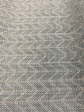 Load image into Gallery viewer, Designer Reversible Linen Blend Aqua Blue Chevron Stripe Upholstery Fabric WHS 3840
