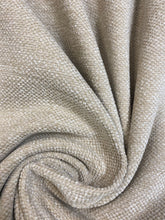 Load image into Gallery viewer, Designer Water &amp; Stain Resistant Beige Wheat Nubby MCM Mid Century Modern Chenille Upholstery Fabric WHS 4136