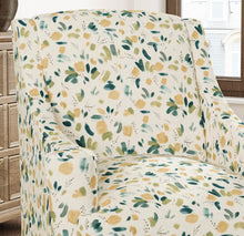 Load image into Gallery viewer, Stain Resistant Teal Green Cream Mustard Floral Upholstery Drapery Fabric CF