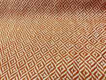 Load image into Gallery viewer, 1.75 Yard Designer MCM Linen Flax Orange Beige Tweed Upholstery Fabric