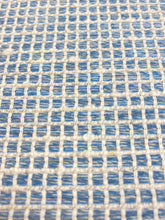 Load image into Gallery viewer, 1.25 Yard of Designer Water &amp; Stain Resistant Indoor Outdoor French Blue White Check Linen Upholstery Fabric WHS 3465