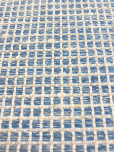 1.25 Yard of Designer Water & Stain Resistant Indoor Outdoor French Blue White Check Linen Upholstery Fabric WHS 3465