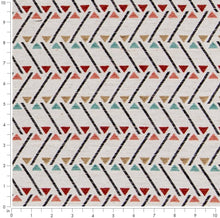 Load image into Gallery viewer, Heavy Duty Aqua Coral Red Olive Black Geometric Abstract Upholstery Fabric CF