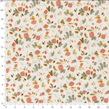 Load image into Gallery viewer, Stain Resistant Sage Green Cream Coral Brown Floral Upholstery Drapery Fabric CF