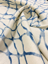 Load image into Gallery viewer, 1.5 Yd Waterpolo Kravet Jeffrey Alan Marks River Blue Cream Linen Abstract Water &amp; Stain Resistant Upholstery Drapery Fabric WHS 3509