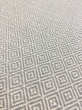 Load image into Gallery viewer, Designer Cream Gray Grey Geometric Water &amp; Stain Resistant Upholstery Fabric WHS 4043