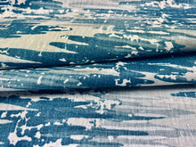 Load image into Gallery viewer, 1.93 Yards Kravet Jeffrey Alan Marks Water &amp; Stain Resistant Whitecap River Blue Grey White Abstract Upholstery Drapery Fabric