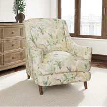 Load image into Gallery viewer, Stain Resistant Cream Yellow Green Seafoam Floral Upholstery Drapery Fabric CF