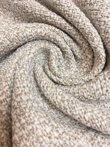 Designer Taupe Cream Woven MCM Mid Century Modern Upholstery Fabric WHS 4048