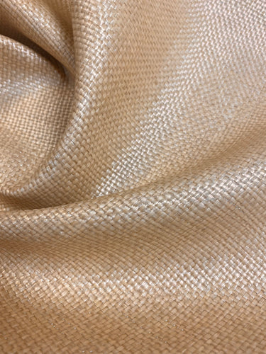 Designer Outdoor Beige Woven Faux Straw Rattan Water & Stain Resistant Upholstery Fabric WHS 3784