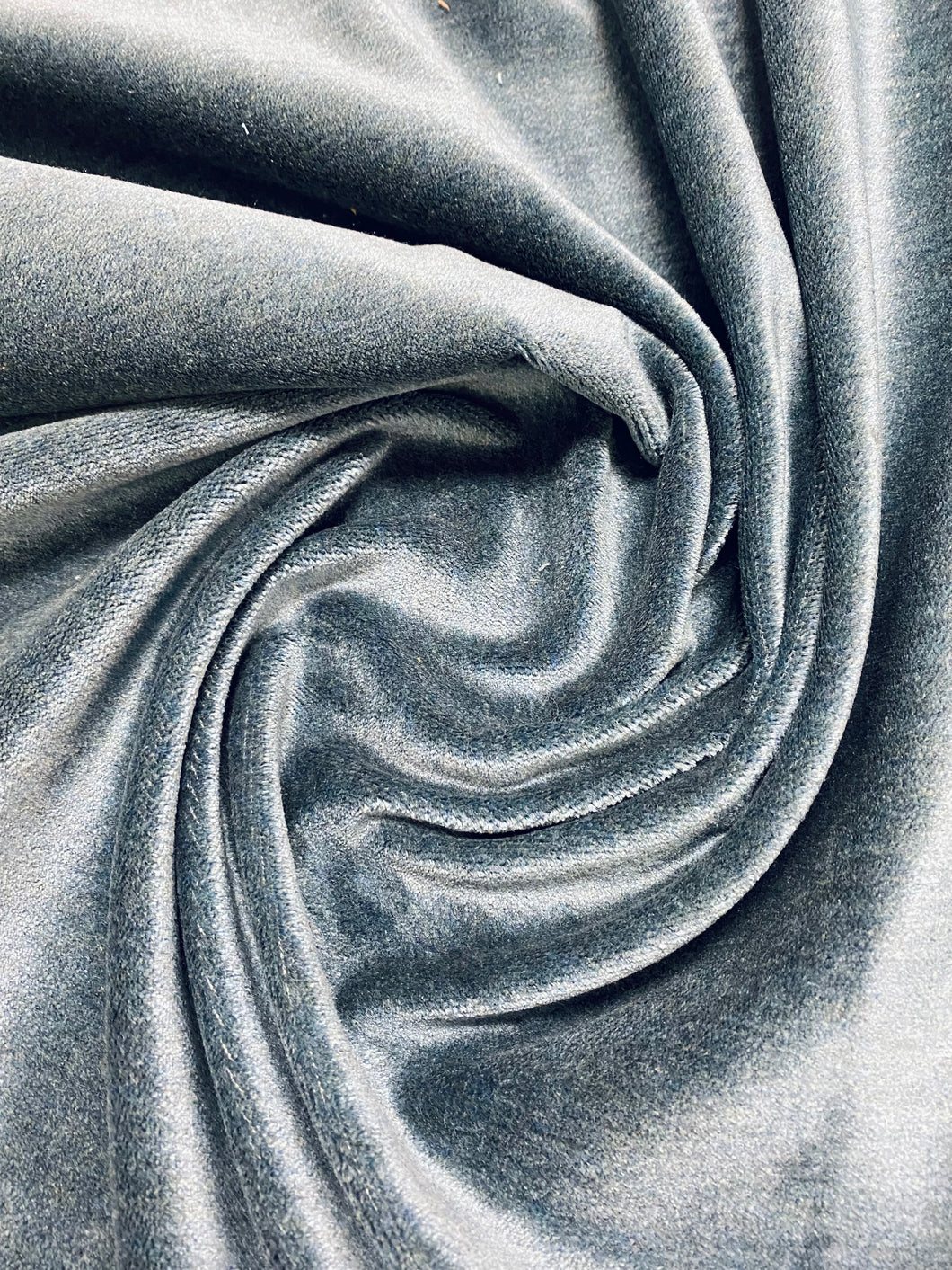 Designer Cotton Denim Blue Velvet Water & Stain Resistant Upholstery Fabric STA 3222