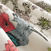 Load image into Gallery viewer, Cream Blue Pink Green Beige Peacock Cheetah Floral Bird Linen Blend Upholstery Drapery Fabric FB