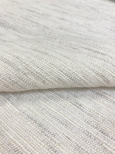 Designer Woven Linen Off White Grey Taupe Upholstery Fabric WHS 3111