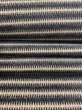 Load image into Gallery viewer, Designer Black Beige Geometric Stripe Chenille Upholstery Fabric WHS 4121