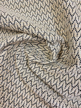 Load image into Gallery viewer, Designer Beige Black Cream Geometric Polypropylene Upholstery Fabric WHS 3449