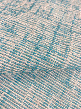 Load image into Gallery viewer, 1.3 Yard of Designer Turquoise Cream Abstract Woven Upholstery Fabric WHS 3945