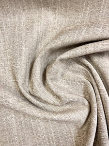 Designer Water & Stain Resistant Linen Taupe Textured MCM Mid Century Modern Chenille Upholstery Fabric STA 3307