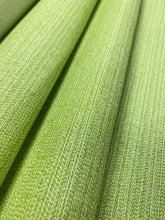 Load image into Gallery viewer, Designer Lime Green Strie Stripe Outdoor Water &amp; Stain Resistant Upholstery Drapery Fabric STA 3540