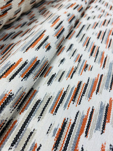 Graham Sanderson Romo Nicoya Estro Indoor Outdoor Henna Orange Cream Grey Southwestern Geometric Upholstery Fabric STA 3293