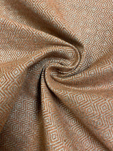 Load image into Gallery viewer, Designer Water &amp; Stain Resistant Caramel Brown Grey Tweed MCM Mid Century Modern Upholstery Fabric WHS 3949