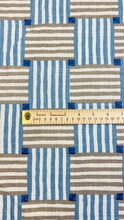 Load image into Gallery viewer, 1.25 Yard of Kravet Over Under Coast Geometric Embroidered Grey Blue Linen Blend Water &amp; Stain Resistant Upholstery Fabric WHS 3139