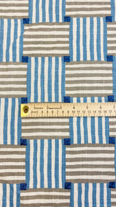 1.25 Yard of Kravet Over Under Coast Geometric Embroidered Grey Blue Linen Blend Water & Stain Resistant Upholstery Fabric WHS 3139