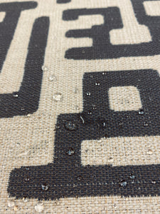 1.8 Yard Water & Stain Resistant Abstract Beige Grey Tribal Ethnic Upholstery Fabric WHS 3196