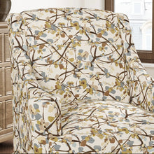 Load image into Gallery viewer, Beige Teal Blue Green Brown Grey Floral Botanical Upholstery Fabric CF