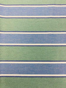 Designer Water & Stain Resistant Seafoam Blue Green Cream Nautical Stripe Upholstery Drapery Fabric STA 3378