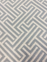 Load image into Gallery viewer, Designer Indoor Outdoor Geometric Gray Cream Maze Trellis Upholstery Fabric WHS 3062