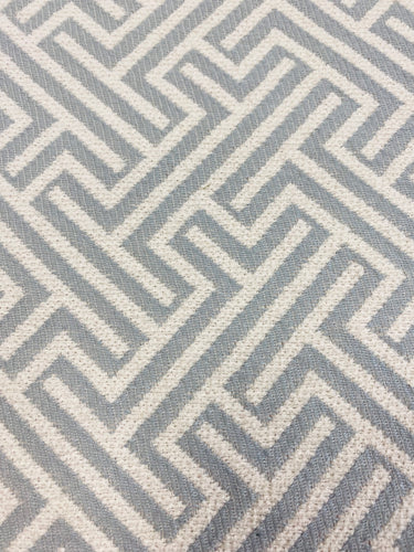 Designer Indoor Outdoor Geometric Gray Cream Maze Trellis Upholstery Fabric WHS 3062