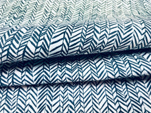Load image into Gallery viewer, Peter Fasano Twiggy Nocturne Navy Blue Aqua Cream Linen Cotton Abstract Geometric Upholstery Drapery Fabric