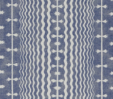 Load image into Gallery viewer, Fermoie Abbey Stripe 008 Cotton Linen Cream Blue Geometric Upholstery Fabric WHS 3401