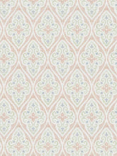 Load image into Gallery viewer, Blush Teal Green Cream Cotton Medallion Upholstery Drapery Fabric FB