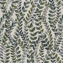 Load image into Gallery viewer, Grey Teal Olive Green Botanical Upholstery Drapery Fabric CF