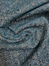 Load image into Gallery viewer, Designer Water &amp; Stain Resistant Brown French Blue Botanical Upholstery Fabric WHS 3646